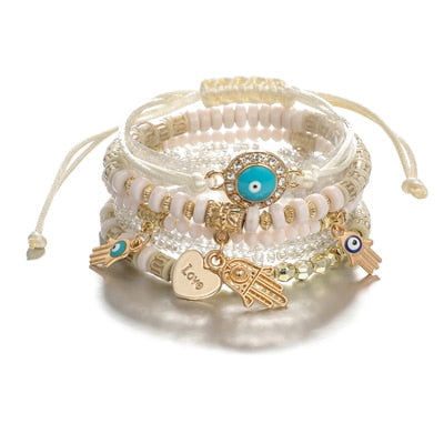 Layered Charm Bracelet Set