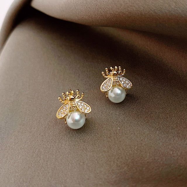 Crystal & Pearl Drop Earrings