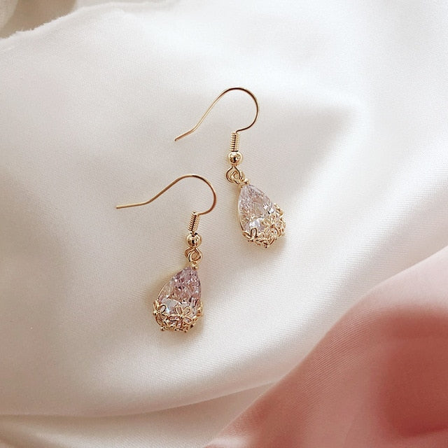 Crystal & Pearl Drop Earrings