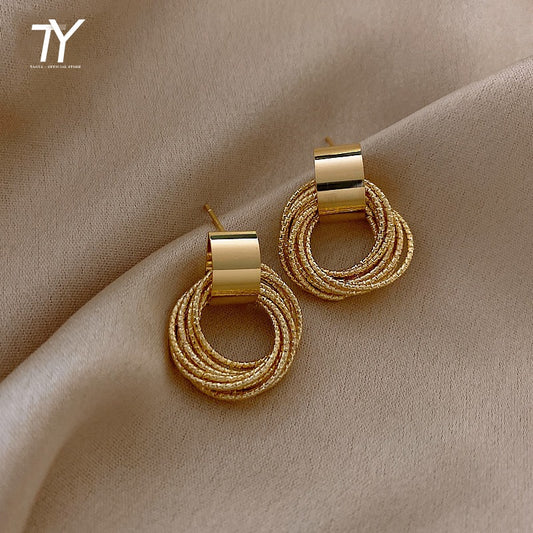 Cascade Circle Drop Earrings