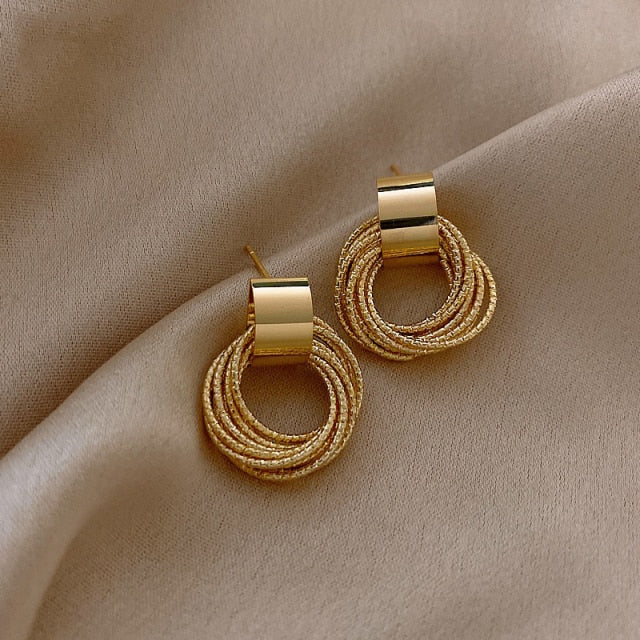 Cascade Circle Drop Earrings