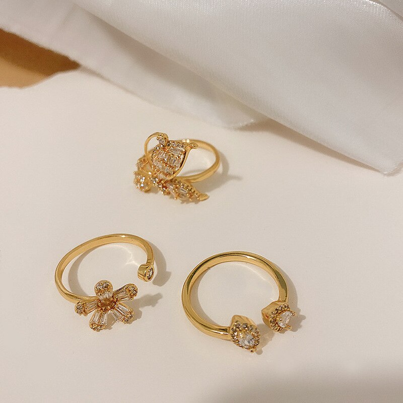 Butterfly & Flower Adjustable Ring