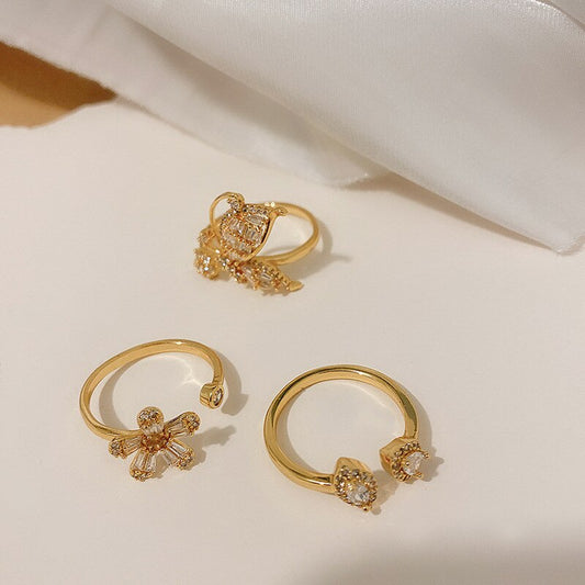 Butterfly & Flower Adjustable Ring